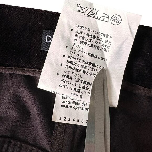 DOLCE & GABBANA Velvet Dress Pants Sz.8 Dark Brown Straight Leg Mid Rise - Picture 7 of 14